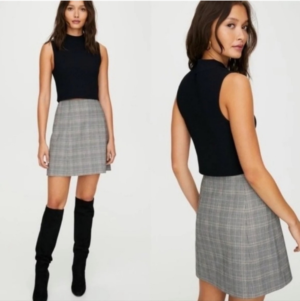 Aritzia Babaton Plaid Hopper Skirt Size 0